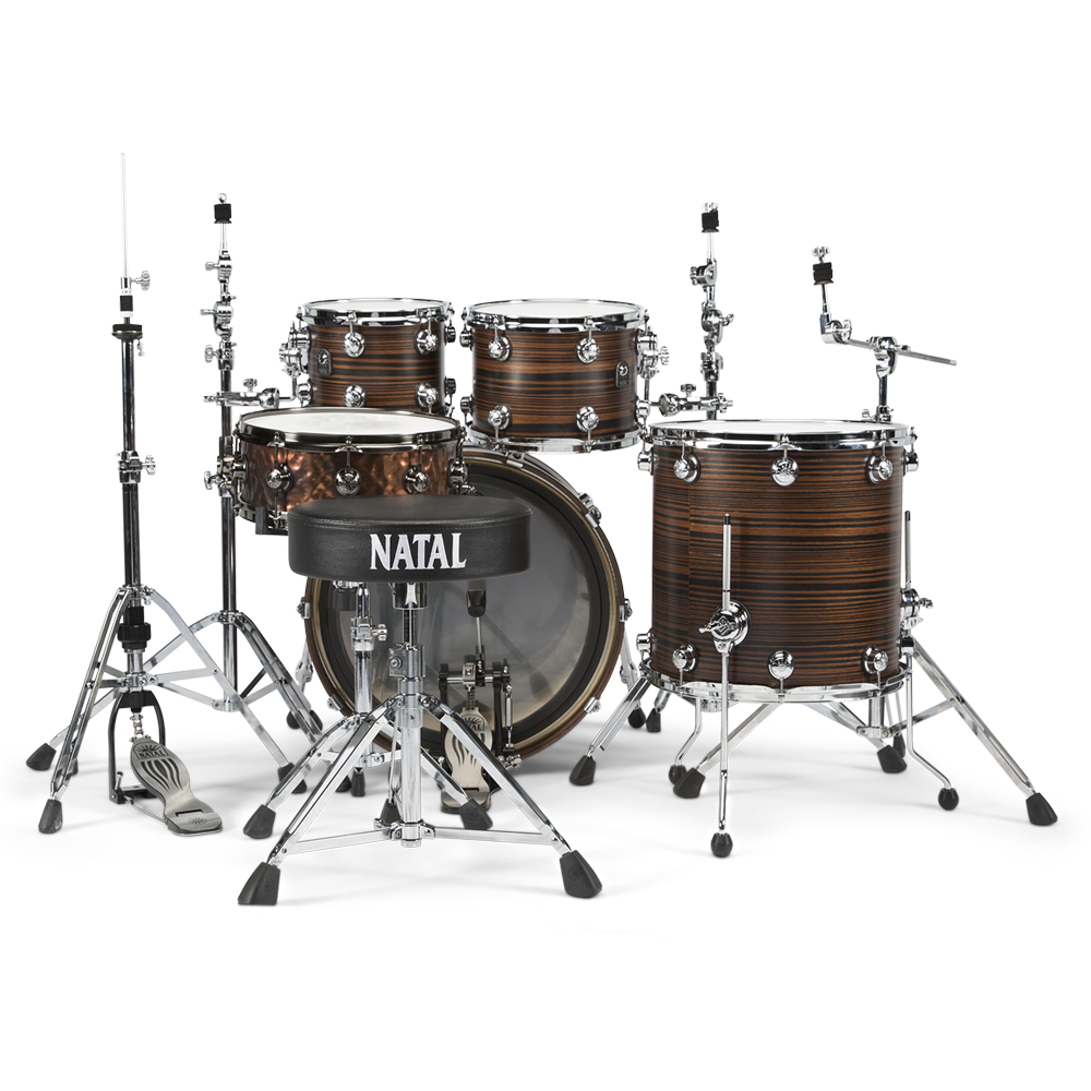 Natal Cafe Racer KTW-UF22-VN1 Acoustic Drumkit Shell Pack Without Hardware & Cymbals, Veneer