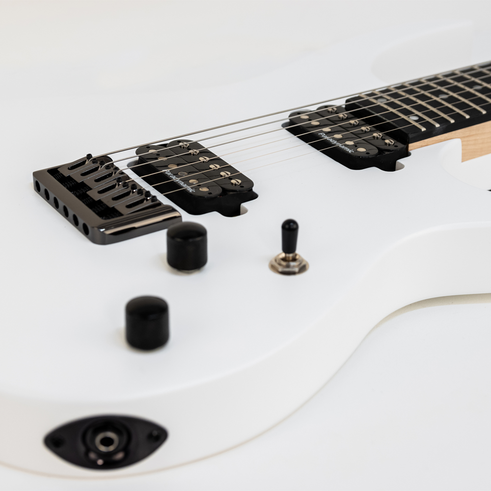 Newen Rock Series Double Cutaway 6 String Electric Guitar, Solid White Oak Wood, White