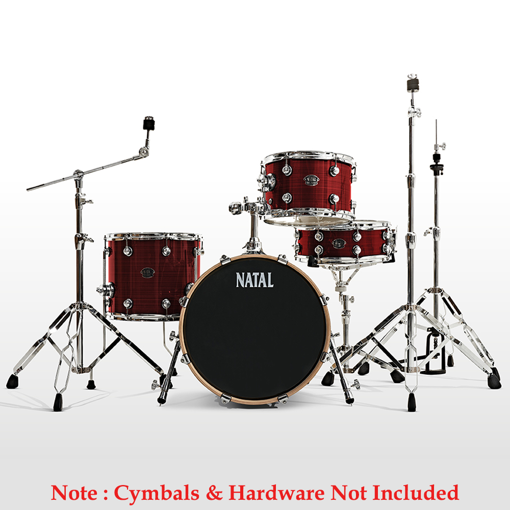 Natal KARB-TJ-RDS Arcadia Birch Series Traditional Jazz TJ 4 Piece Shell Pack Acoustic Drum Kit Without Hardware & Cymbals