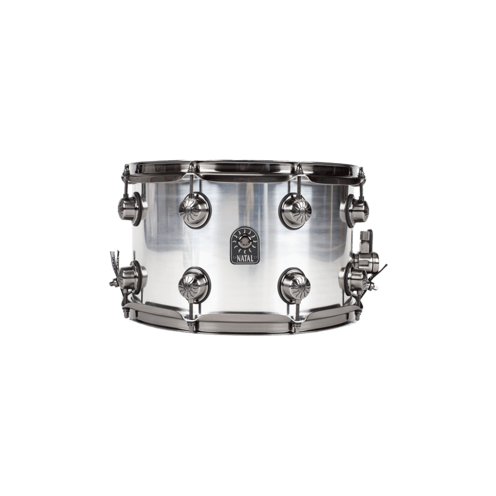 Natal SD-AL-CL38  14" x 6.5" 16 LUGS Double Row Aluminum Snare Drum, Brushed Nickel